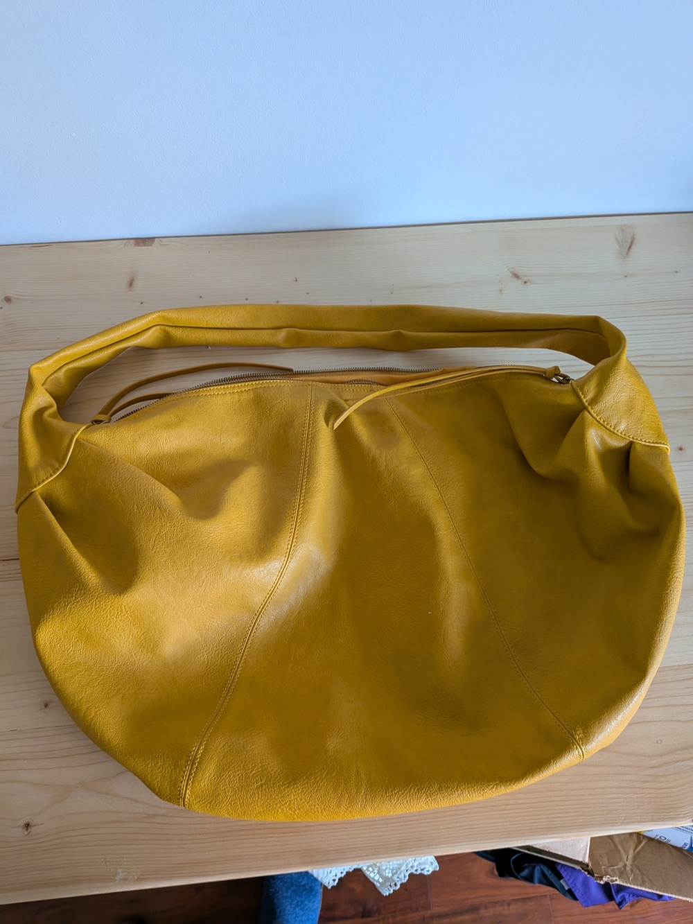 Women’s Yellow Free People Faux Leather Hobo Shoulder Bag - Picture 2 of 4